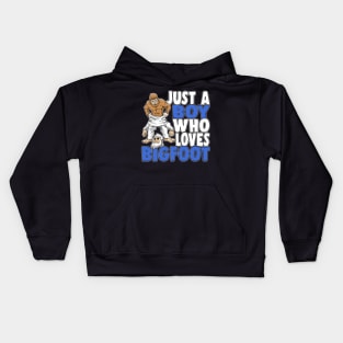 Just A Boy Who Loves Bigfoot Yeti Party Sasquatch Kids Hoodie